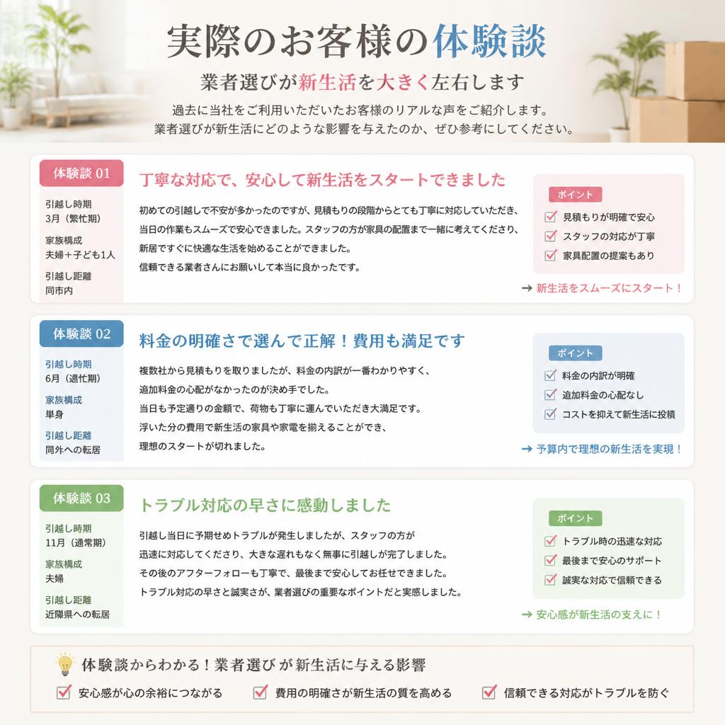 5. お客様の声：実際の体験談