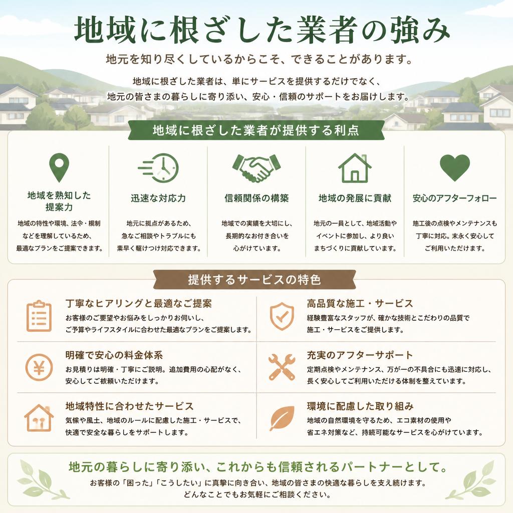 2. 地域密着型の業者を選ぶ理由